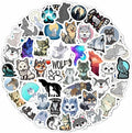 BulbaCraft Cute Wolf Stickers for Water Bottle and Laptop - Wolf Party Supplies & Decorations, Waterproof Vinyl Decals, Cute Animal and Wildlife Stickers, Gifts for Women & Men