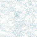 394"x17.3" Peel and Stick Wallpaper Blue Floral Contact Paper Boho White Modern Wallpaper Removable Self Adhesive Wall Paper for Bedroom Bathroom Cabinets Drawers Thicken Vinyl Roll