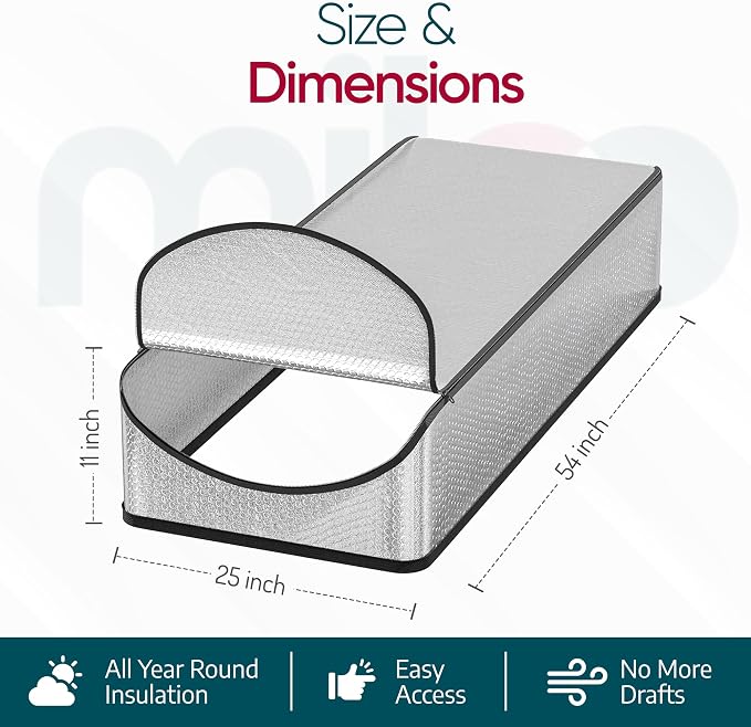 Attic Door Insulation Cover for Pull Down Ladder or Stair 25" x 54" x 11"- R-Value 15.6 Extra Thick Fire Proof Attic Tent Stairway Insulator with Easy Installation, Door Seal Hatch by Miloo