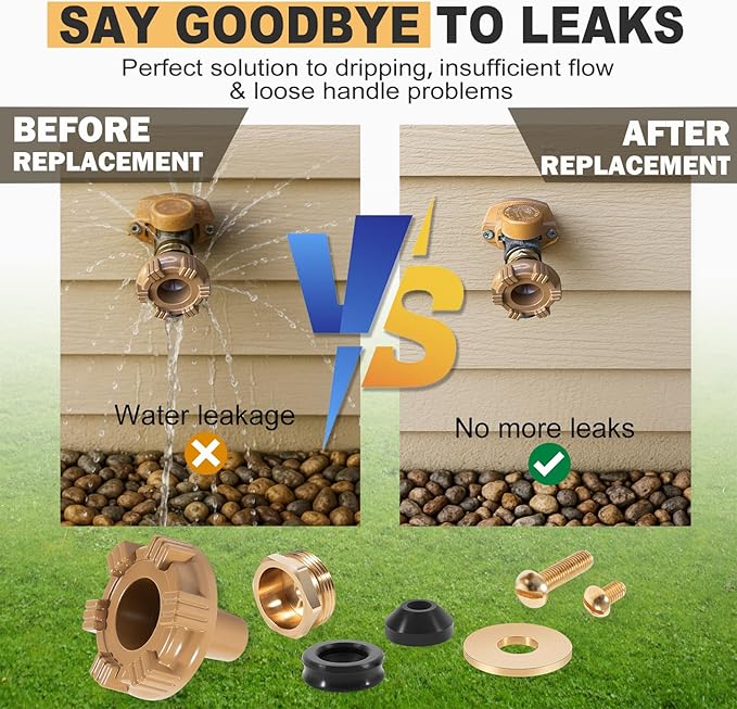RK-14MH Faucet Repair Kit with Metal Handle Compatible with Woodford Outdoor Faucet Model 14 & 18 - Leak-Proof Replacement Set -Fits Hose Bib, Spigot, Wall Hydrant, Garden Valve Repairs - Leak Fix Set