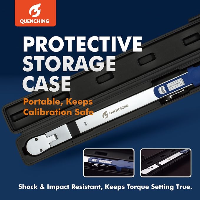 Split Beam Torque Wrench, 3/8-Inch Drive, 20–100 ft-lb, ±4% Accuracy, 15° Flex Head, CR-V Steel, Reliable Torque Wrench for Daily Garage and Automotive Maintenance