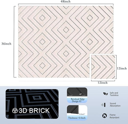12Pack Acoustic Wall Panels, Self-Adhesive Sound Proof Foam Panels for Walls, High Density Acoustic Foam Sound Dampening & Sound Absorbing for Recording Studios, Offices, Home, 12"×12"×0.4", Camel