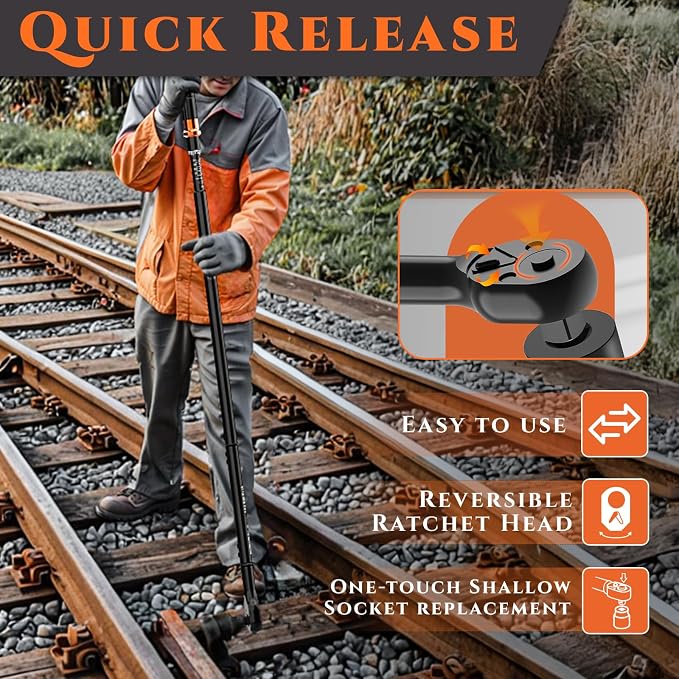 1 Inch Torque Wrench Loud Click (200-1200 Ft.Lb / 271-1627 N.m) | ±3% Accuracy Dual-Direction Dual-Scale Split-body Structure CR-V Mining Equipment, Marine Vessels,Construction Machinery,Rai