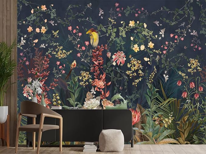 Cliouar-Idyllic Flower Girl Room Wallpaper Mural Bedroom Living Room Decor 158" x 110"(Not Peel and Stick)