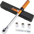 CARTMAN 1/2-Inch Drive Click Torque Wrench, Dual Range Moto Repair Tool Set | Dual range click torque wrench with quick release, reversible ratchet, calibrated accuracy for MTB, e-bike, and moto fix use.