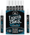 Liquid Chalk Marker Pen - White Dry Erase Marker - Chalkboard Signs, Windows, Blackboard, Glass (6 Pack) 3-6mm Reversible Tip, 3-3mm Fine Tip