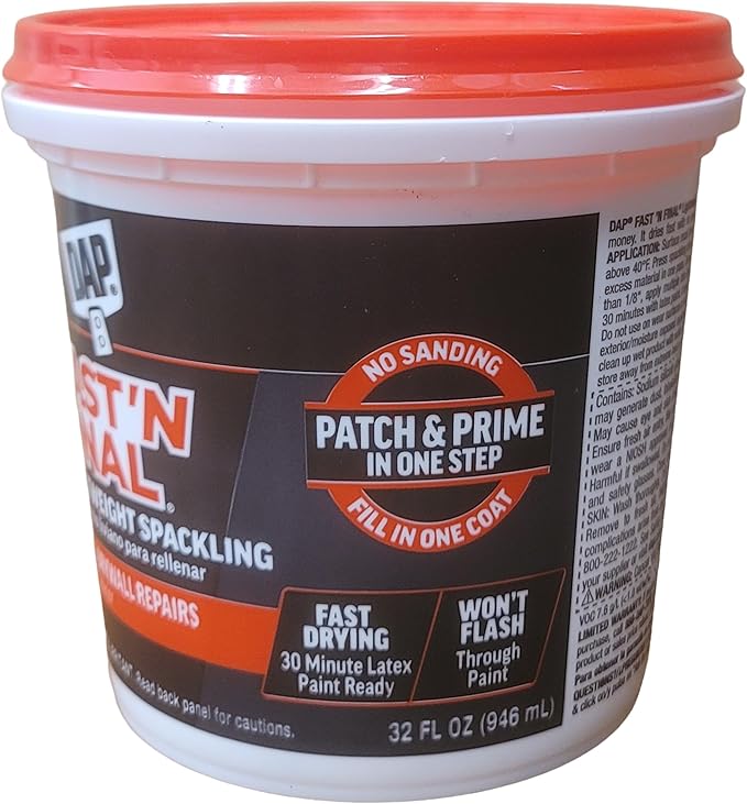 DAP Fast 'N Final Ready to Use White Lightweight Spackling Compound 1 qt.
