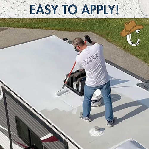 100% Silicone Roof Coating for RVs, Campers & Flat Roofs - Waterproof Seal for Leaks, Cracks & Seams - Ponding Water Resistant - Quart White
