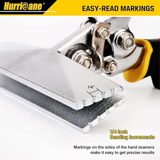 HURRICANE Sheet Metal Hand Seamer, 6 Inch Straight Jaw Bender Tools for Flattening Metal, Bending Pliers with Ergonomic TyreGrip Handle
