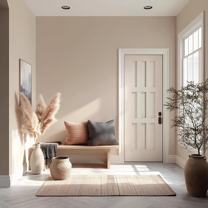 EVOLVE Paint & Primer: Environment-friendly, Low Sheen with One-coat Coverage for Interior & Exterior surfaces (Beach Beige, 5-Gallon)