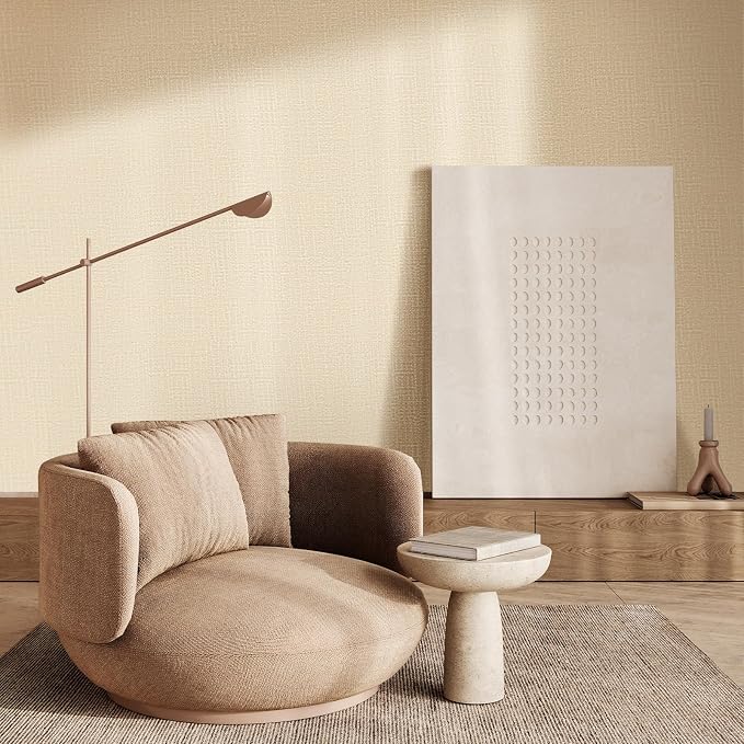 WADILE Grasscloth Peel and Stick Wallpaper 15.7in x 78.7in, Textured Contact Paper for Cabinets, Faux Linen Wall Paper Pull and Stick, Fabric Vinyl Wallpaper Self Adhesive Beige | Textured contact paper, Faux linen, Vinyl material, Cabinets, Self adhesive