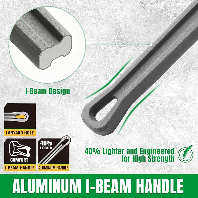 SK 24'' Pipe Wrench, Adjustable Plumbers Wrench, Aluminum Plumbing Wrench | Large Jaw Capacity 1/2'' to 3'', Lightweight I-Beam Handle, Serrated Jaw for Anti-Slip Grip, Drop-Forged Cr-V Steel Head
