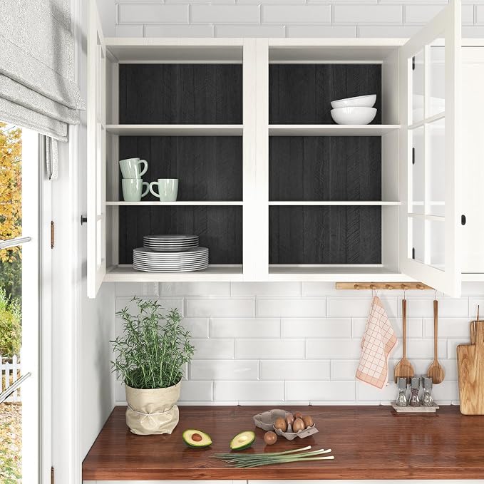 WESTICK Wood Peel and Stick Countertop Contact Paper Waterproof Wood Grain Vinyl Wrap for Kitchen Cabinets Drawers Self Adhesive Countertop Wallpaper for Tables Kitchen Office Desk DIY 12"x120"