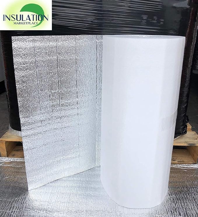 SmartSHIELD -3mm 16"x50ft Reflective Insulation roll, Foam Core Radiant Barrier, Thermal Insulation Shield - Engineered Foil/White Film