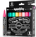 Loddie Doddie Liquid Chalk Markers - Pack of 8 Macaron Pastel 6mm Tip - Dual Tip Fine & Bold Lines with Chalkboard Markers & Chalk Pens - Erasable Liquid Ink on Chalkboard Calendar & Blackboard
