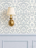 YXTII 17.3"×236.2" Blue Floral Peel and Stick Wallpaper, Damask Boho Wall Paper Vintage Wallpaper for Bedroom Bathroom Self Adhesive Removable