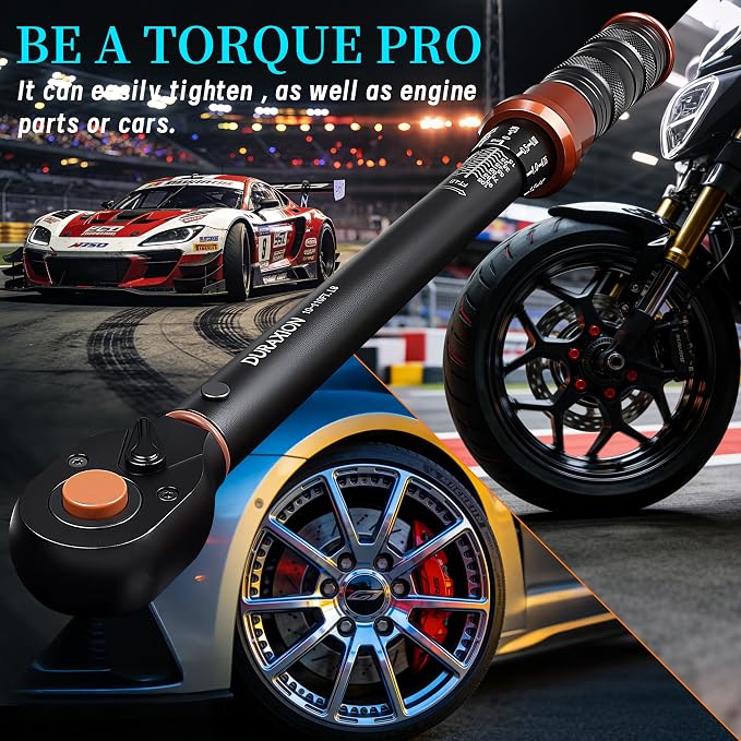 Torque Wrench 3/8-Inch Drive Dual Range Scales 10-110 Ft-Lb/13.56-149.14Nm | ±3% Precision, 72 tooth Dual-direction Torque Wrenches for Bike, Motorcycle and Car Repair