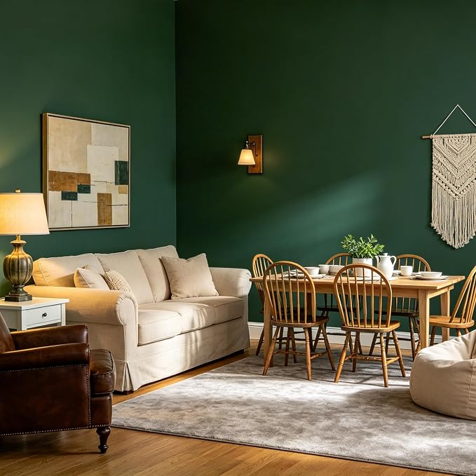 FUKU MON 24"x394" Vintage Green Wallpaper Peel and Stick Dark Green Contact Paper Matte Solid Textured Self Adhesive Removable Thick Vinyl Film Roll for Cabinets Bedroom Wall Decoration
