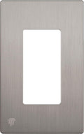 ENERLITES Elite Series Screwless Decorator Wall Plate Child Safe Outlet Cover, Gloss Finish, Size 1-Gang 4.68" H x 2.93" L, Unbreakable Polycarbonate Thermoplastic, SI8831-BNK, Brushed Nickel