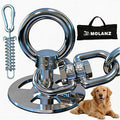 Heavy Duty Dog Tie Out Stake with Shock Absorbing Spring, 2x360° Tangle-Free Swivel, 304 Stainless Steel Anchor for Large Medium Small Dogs, Yard Camping Outdoor (Stake Only/250lbs)