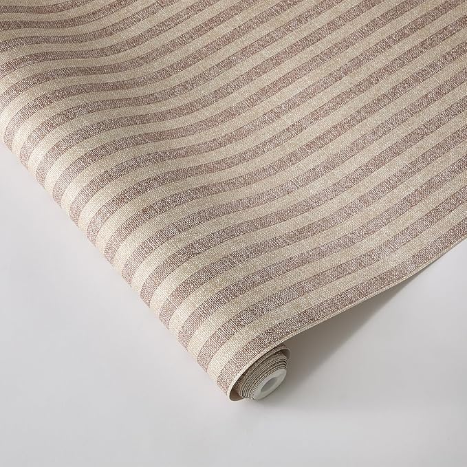 Tempaper x Jeremiah Brent Charles Street Stripe Textured Removable Peel and Stick Wallpaper, 20.5 in X 16.5 ft, Made in The USA