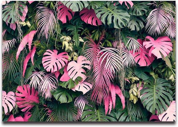 Cliouar-Wall Mural Wallpaper for Bedroom Living Room 3D Mural Monstera Tropical Plant Green Plant Banana Leaf Palm Leaf 182" x 122"(Not Peel and Stick)