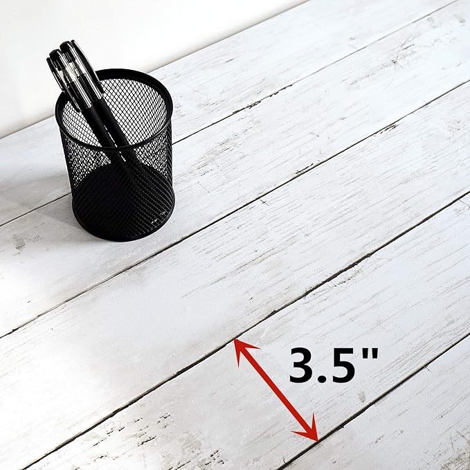 CiCiwind 393"X17.7"Wood Peel and Stick Wallpaper White Wood Wallpaper Self Adhesive Removable Wallpaper Vintage Wood Plank Contact Paper for Bathroom Decor Walls Covering Wardrobe Large Size Vinyl