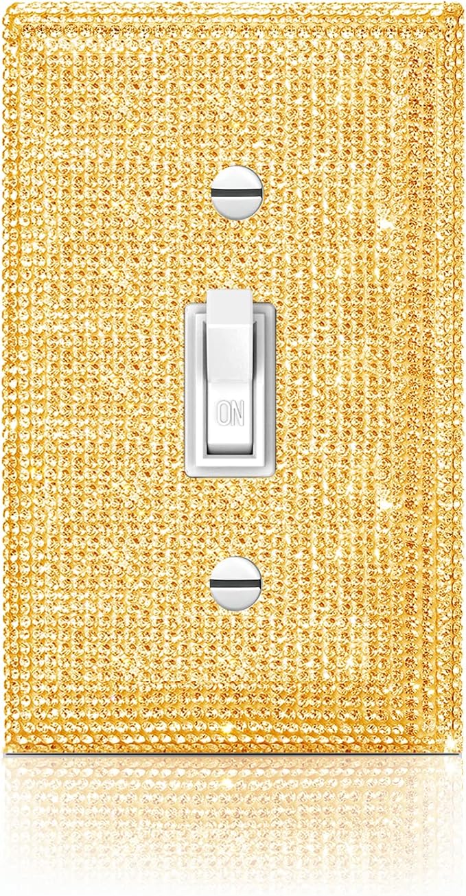 Silver Shiny Gold Light Switch Cover Gold Rhinestones Wall Plates Light Switch Cover Plate Decorative Switch Covers Wall Plate
