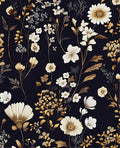 Dark Floral Gold Leaf Vintage Wallpaper Peel and Stick 17.5''x118'' | Self Adhesive/Removable/Waterproof/Thick Vinyl Contact Paper for Bathroom Bedroom Shelf Cabinet Drawer,Prepasted,Easy Peel