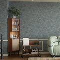 Wall Paper Peel and Stick Modern Mid Century Wallpaper Blue/Gray Wallpaper Industrial Concrete Cement Contact Paper 48"x118" Metallic Wall Covering Vinyl Wrap for Bedroom Bathroom Kitchen Walls