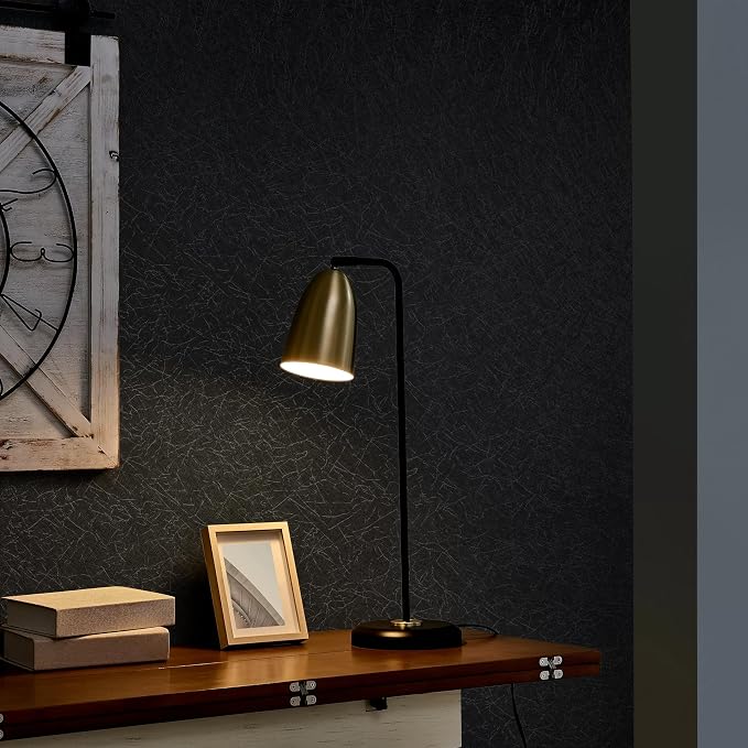 Safiyya 17.3 inch X 393 inch Peel and Stick Wallpaper Black Silk Textured Wallpaper Modern Solid Color Wall Paper Removable Contact Paper for Walls Vinyl Rolls