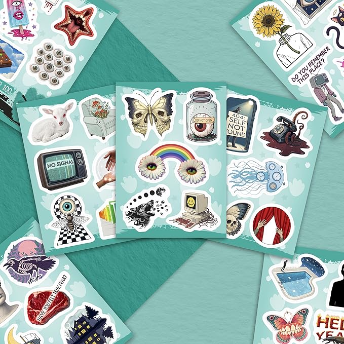 100Pcs Weirdcore Stickers, Weird Stickers for Adults -Weirdcore Stuff, Decor -Psychedelic Decals Waterproof - Gift for Women & Men