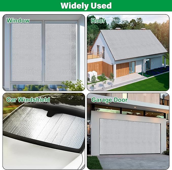 winemana 48IN x 10FT Window Insulation Roll, Reflective Window Heat Blocker | RV Car Window Insulation, for Garage Door Basement Windows, for Winter & Summer