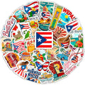 100Pcs Puerto Rico Stickers and Decals for Water Bottle, Laptop - Puerto Rico Gifts, Party Supplies & Dacorations - Puertorican Gifts - Gift for Women & Men
