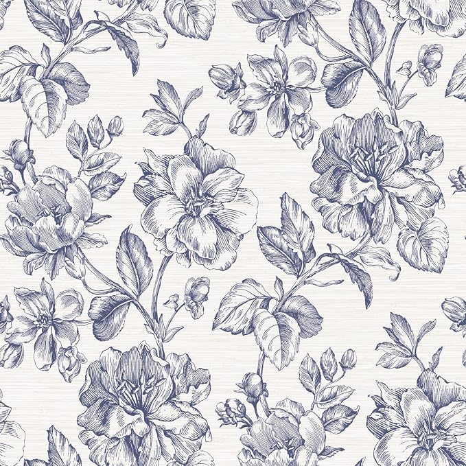 RoomMates Tamara Day RMK12577RL Blue Flower Girl Peel and Stick Wallpaper