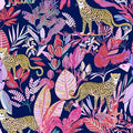 Purple Vintage Leopard Peel and Stick Wallpaper 17.5" x 393" | Waterproof Vinyl Self Adhesive Removable Renter Friendly Floral Contact Paper