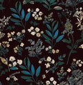 Laatse Vintage Green Wallpaper Peel and Stick Dark Floral Wallpaper 17.5'' x 393'' Green Leaf Contact Paper Vinyl Waterproof Self Adhesive Boho Botanical Wall Paper for Bedroom Cabinet Décor