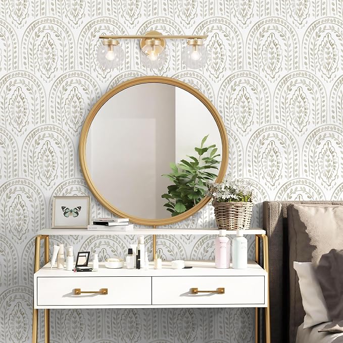 EeeComing Boho Peel and Stick Wallpaper - Modern Peel and Stick Removable Contact Paper Self Adhesive Wallpaper for Bedroom and Bathroom - Cabinet Shelf Liner Vinyl 197"x17.3