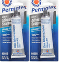 Permatex 80050 Clear RTV Silicone Adhesive Sealant, 3 oz (Pack of 2)