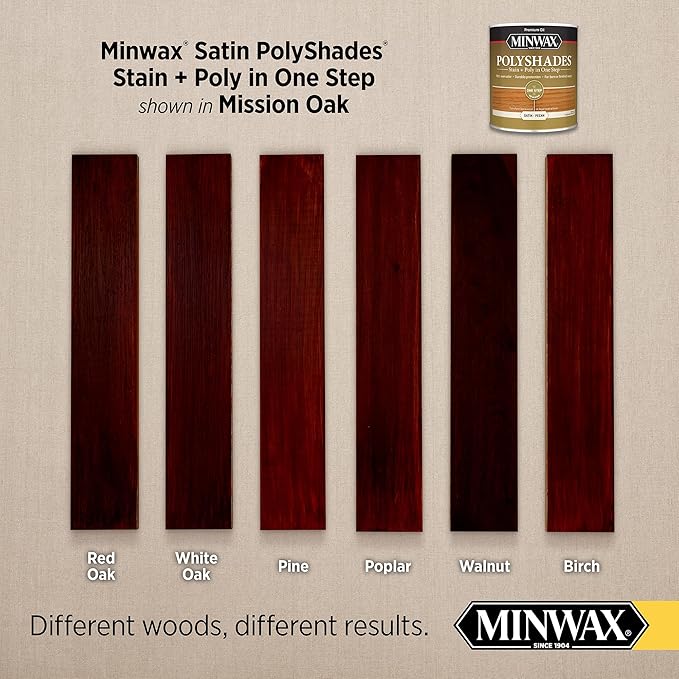 Minwax PolyShades Wood Stain + Polyurethane Finish – Quart, Mission Oak, Satin