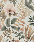 Vintage Pink Green Gold Floral Botanical Wallpaper 17.5''x393'' | Self Adhesive/Removable/Waterproof/Thick Vinyl Contact Paper for Bathroom Bedroom Shelf Cabinet Drawer,Prepasted,Easy Peel