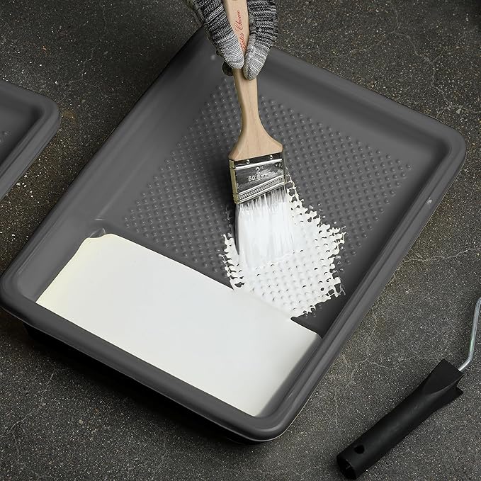 Bates- Paint Tray Liner, 9 Inch, 10 pcs, Grey Paint Pans Trays, Plastic Paint Tray, Roller Tray Liners