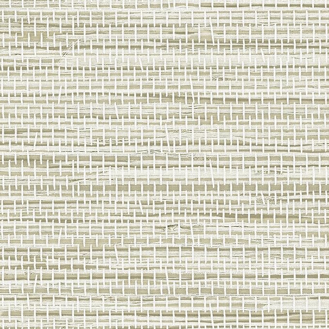 JiffDiff Grasscloth Wallpaper Peel and Stick Cream Grassweave Peel & Stick Wallpaper Textured Wallpaper Contact Paper 17.3"x118"