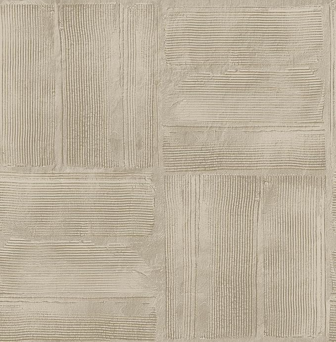 RoomMates Taupe Dimensional Square Plaster Peel and Stick Wallpaper, RMK12681PLW