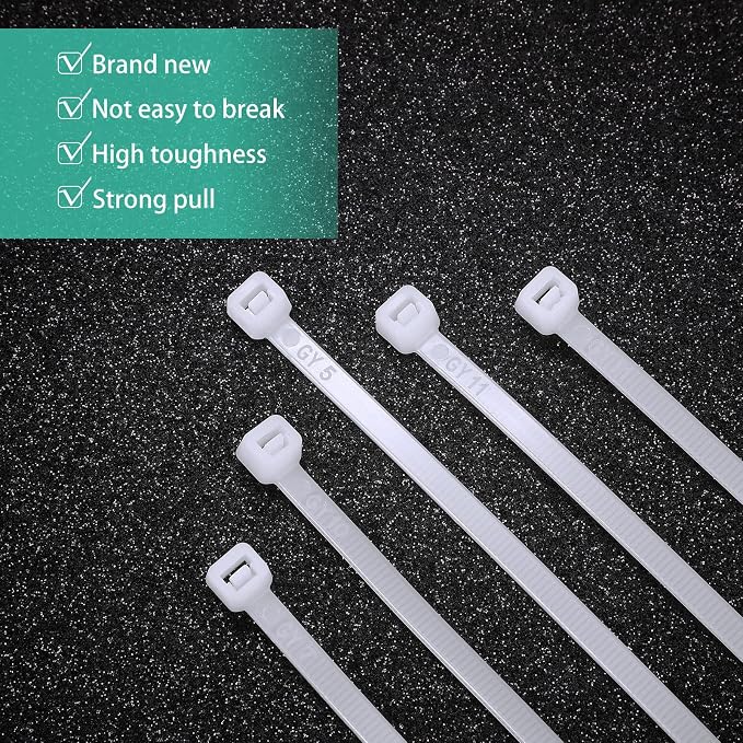Shappy 500 Pack Long Zip Ties Heavy Duty, Ultra Exclusive Strong Cable Ties Large Industrial Electrical for Indoor Outdoor Plastic Wraps(White,18 Inch)