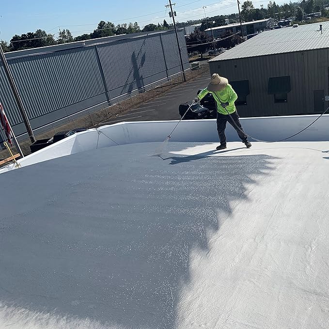 AMES SEB1 Elasto-Barrier Adhesive Base Coat-1 Gallon, Gray Primer Perfect for RV, Wood, Roofs and More-Expands and Contracts 1200% -Made in The USA, Grey Liquid Rubber