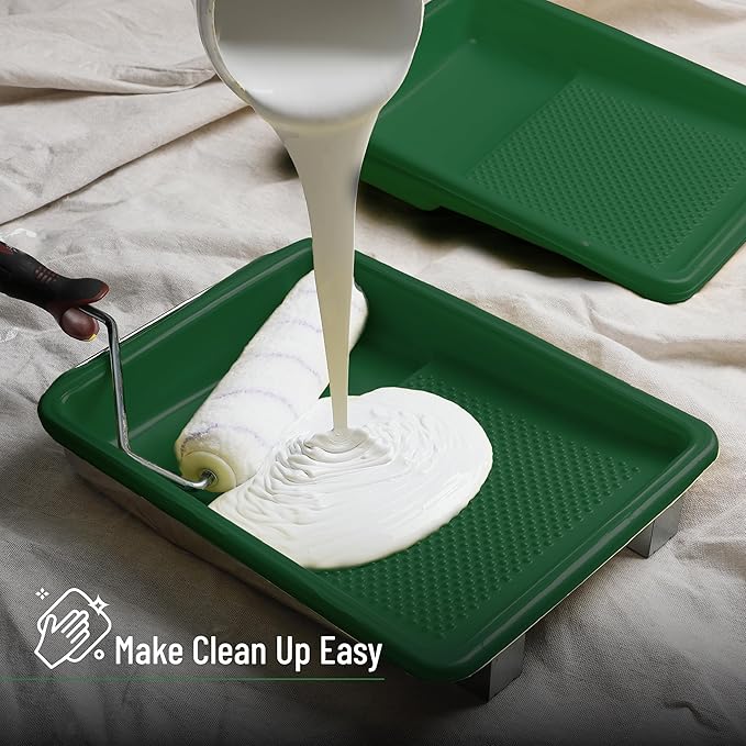 Bates- Paint Tray Liner, 9 Inch, 10 pcs, Green Paint Pans Trays, Plastic Paint Tray, Roller Tray Liners