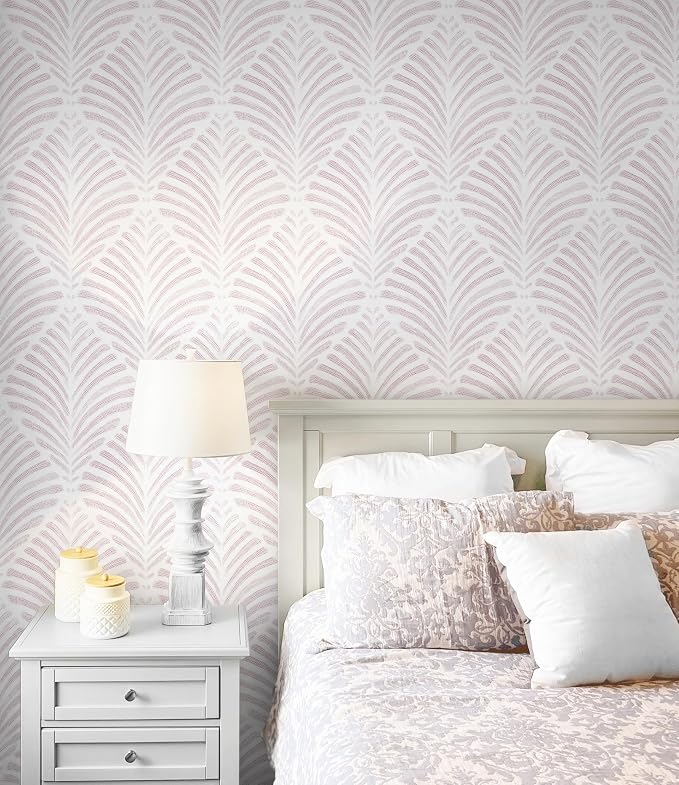 Safiyya Peel and Stick Wallpaper Boho Contact Paper 17.3"x393" Pink Geometric Modern Wall Paper Self Adhesive Removable Wallpaper for Bedroom Vinyl Rolls