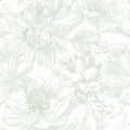 393"x17.3" Peel and Stick Wallpaper Green Floral Wallpaper White Boho Modern Contact Paper Removable Self Adhesive Flower Wall Paper for Kitchen Bathroom Bedroom Cabinets Thicken Vinyl Roll