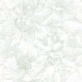 17.3"x236.2" Peel and Stick Wallpaper Green Floral Wallpaper White Boho Modern Contact Paper Removable Self Adhesive Flower Wall Paper for Kitchen Bathroom Bedroom Cabinets Thicken Vinyl Roll